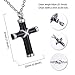 Cremation Jewelry Hawser Cross Pendant Memorial Urn Necklace for Ashes for Men,Black Silver