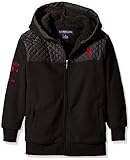 U.S. Polo Assn. Big Boys' Sherpa Lined Fleece Hooded Jacket, Black, 10/12