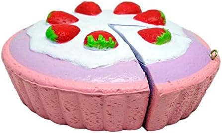 Strawberry Pie 2in1 with Ball Chain (Random Color) Squishy SCENTED SUPER SOFT and SLOW RISING Squishy, Great for Gift, Toy or Collectible Toy + Bonus Gift