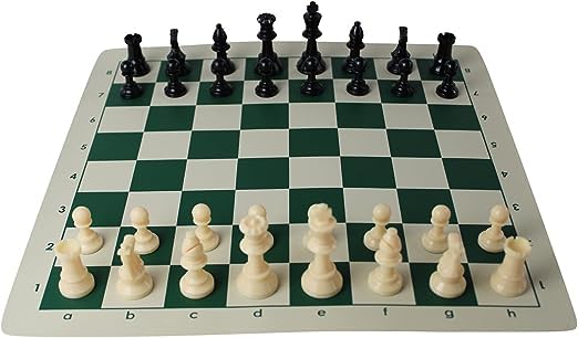 Green Club Roll Up Chess Set 16 Inch