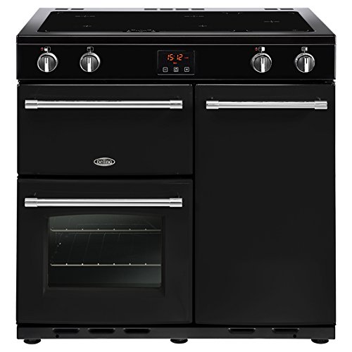 Belling Farmhouse 90Ei Range cooker with black induction zone ovens