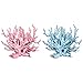 Pawliss Aquarium Decor Fish Tank Decoration Ornament Coral Blue & Pink 2 Packthumb 4
