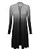 WSK1079 Womens Ombre Open Front Long Cardigan XXL Black