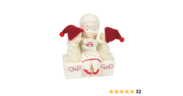 Amazon Com Department 56 Snowbaby 經典聖誕回憶與奶奶雕像分享秘密 4 72 英吋 約11 9 公分 多色 居家與廚房