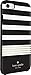 kate spade new york Protective Hardshell Case for iPhone 8, iPhone 7 & iPhone 6/6s - Stripe 2 Black/White/Gold Foil