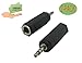 CERRXIAN 3.5mm 1/8 3 Pole Male Plug to 6.35mm 1/4 Inch Female Stereo Jack Audio Adapter Headphone Microphone Converter Connector-2 Pack