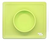 NomNom One-Piece Silicone Placemat Bowl. Strong Suction Baby Feeding Mat with Bowl. Non Skid Food Grade Silicone. BPA Free & FDA Approved. Great for Babies, Infants, Toddlers, Kids & Small Pets (Cats)