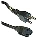 Power Extension Cord, Black, SJT, NEMA 5-15P to NEMA 5-15R, 14 AWG, 3 Conductor, 15 Amp, 6 foot primary