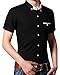 StyleDome Men's Laple Stand Collar Button Down Short Sleeve Casual Tops Shirts