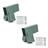 ECOTRIC Easy Install 1-2-3 Heavy Duty Steel A-Frame Swing Set Mounting Bracket Green, All Hardware Include (2 Brackets)