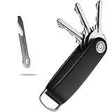 Leather Compact Key Organizer By ThorKey - Made Of Durable, Premium Quality Leather - Secure Locking Mechanism - Up To 8 Keys & Tools - Smart & Practical Design Keychain