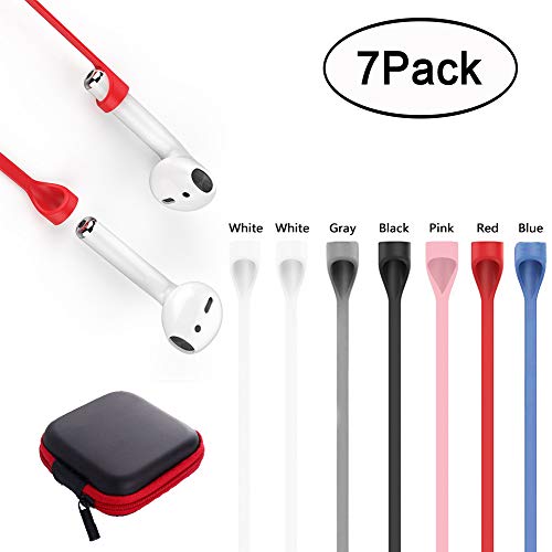 YUPING AirPods Strap Accessories Secure Anti-Lost Silicone Strap and Headphone Case Compatible for Apple Airpods1/2(7 Pack)