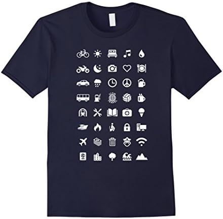 Mens Icon Travel Shirt - Speak with Icons! Funny T-Shirt Gift Medium Navy