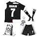 BIRDBOX Youth Sportswear C.Ronaldo Juve 7 Kids Home Soccer Jersey/Shorts Bag Keychain Football Socks Set (9-10 Years)