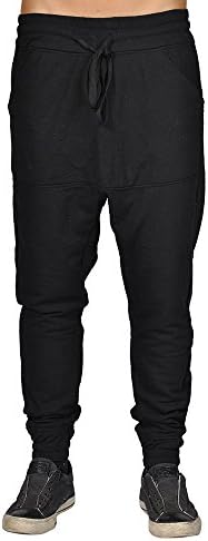 ARSNL Men's Harem Trousers Hip Hop Nice Drop Joggers Black (L)