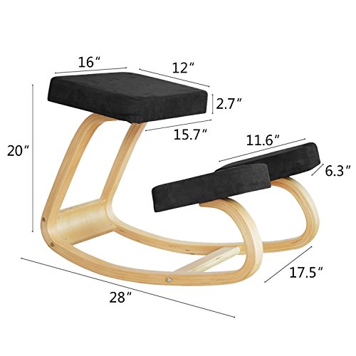 Vogvigo Ergonomically Designed Kneeling Chair Kneeling Chair Office Ergonomic Posture Adjustable Posture Improvement Ergonomic Kneeling Chair for Home Office (Green) - Thumbnail 5
