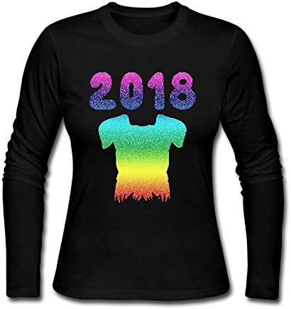 Ladies' 2018 Year Of The Dog Colorful Long Sleeve Athletic Cotton Round Neck T-Shirt