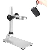 Cainda Aluminum Microscope Stand for USB Digital Microscope | Stable Metal Holder with Portable Carrying Case, Adjustable Height for Easy Focus