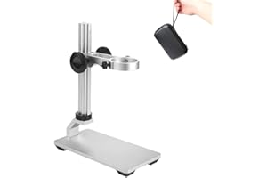 Aluminum Alloy Microscope Stand Holder for USB Digital Microscope, Cainda Stable Metal Stand Bracket with Portable Carrying Case, Support Adjusted Up and Down Easy to Focus