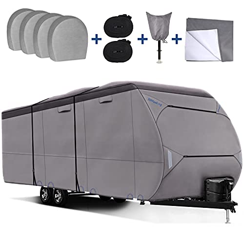 RVMasking 500D Top Waterproof Travel Trailer Cover RV Cover for 20'1