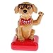 Dovewill Solar Powered Dancing Flip Flap Toy Bobble Head Yellow Dog Toy Home Desk Car Ornaments Xmas Gift