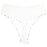 Kepblom Women's Thong Rave Bottoms High Waisted Bikini Bottom High Cut Panties for Dance Festival