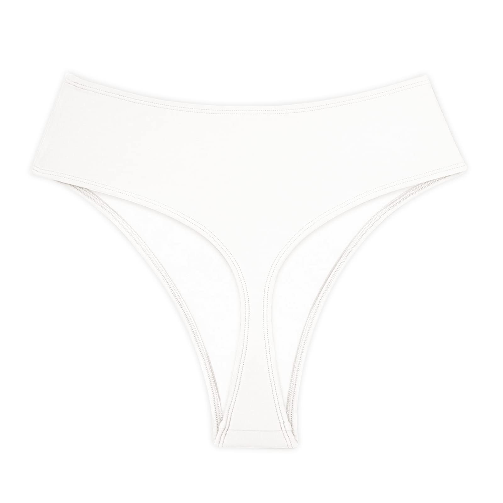 Photo 1 of Kepblom Women's Thong Rave Bottoms High Waisted Bikini Bottom High Cut Panties for Dance Festival, White, L