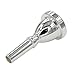 Standard Tuba Mouthpiece Bass Horn with Box and Microfiber Cleaning Cloth, Silver Plated