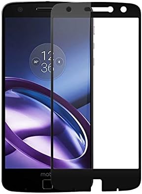 Toshion Zshion Screen protector for Moto Z2 Play,Full Coverage 9H Hardness Tempered Glass Screen Protector for Moto Z2 Play with Anti-fingerprint Bubble-Free(Black) (2 Pack)