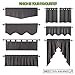 NICETOWN Blackout Pole Pocket Kitchen Tier Curtains- Tailored Scalloped Valance/Swags for Living Room/Home Decor/Thanksgiving (One Set, 36
