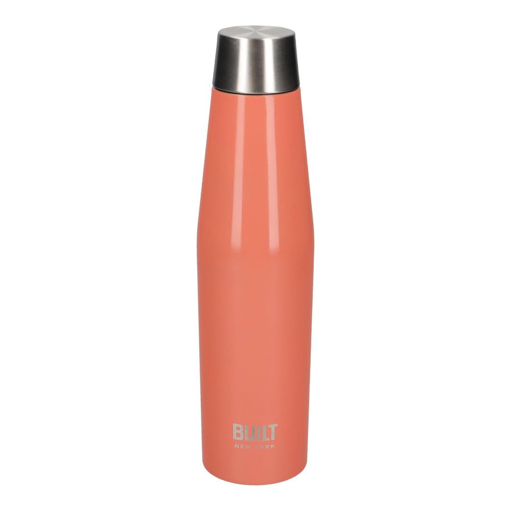 Built Perfect Seal Leakproof Insulated Water Bottle, Stainless Steel, 540 ml, Orange