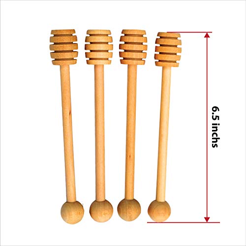 Handmade Wooden Honey Dipper Sticks 6,5 Inch Wooden Syrup Dippers