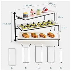 Sweese 3 Tiered Serving Stand, Foldable Rectangular