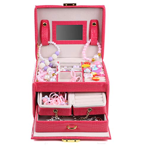 DRESS 2 PLAY Pretend Play and Dress Up Little Girls Jewelry for Girls 34 Piece Jewelry Set and Accessories Playset with Jewelry Box, Rings, Bracelets, and Necklaces and More - Thumbnail 2