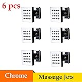 Bestyunyu Shower Faucet Massage Jets 6 Pcs Brass Body Shower Spa 5Cm Square Shower Faucets Chrome