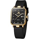 OLEVS Watch for Women Quartz Square Dial Analog Wristwatch Silicone Waterproof Classic Elegant Design Ideal Daily Wear Gift