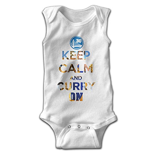 EVPOPC LVMI Keep Calm And Curry On Newborn Baby Sleeveless Romper Creeper White