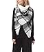 Zando Soft Warm Tartan Plaid Scarf Shawl Cape Blanket Scarves Fashion Wrap White Gray Black White Gray Black One Size