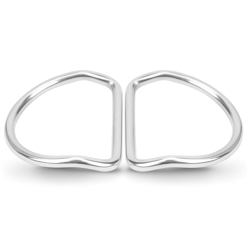 SUNGOOYUE 2Pcs Diving D Rings Bent, Diving Stainless Steel D-Ring Buckle Replacement for 5.08cm/2.0in Webbing Weight Belt
