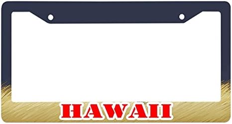 Nuoyizo Hawaii License Plate Frame，Customized Auto Car Frame Plastic License Plate Cover With Two Holes And Two Chrome Screw Caps