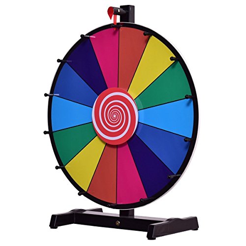 image for Giantex Tabletop Spinning Prize Wheel Editable Dry Erase Color 14 Slot