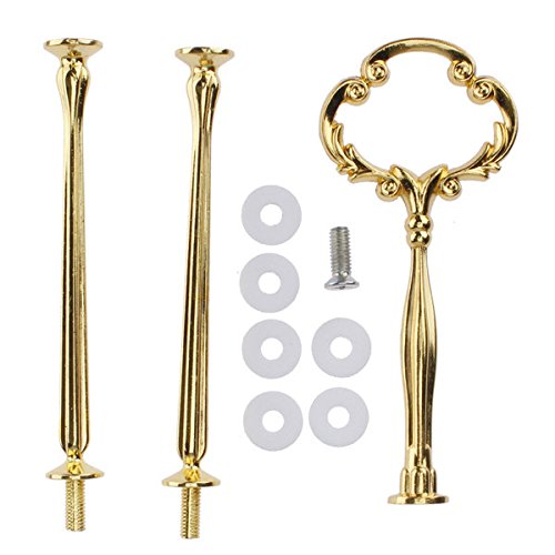 Click Here to See More Images LN Shop Ornate Victoriana Cake Plate Stand Centre Handle Fitting Hardware Rod 3 Tier ( Silver )