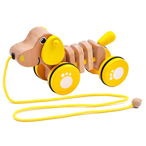 GYBBER&MUMU Playful Puppy Wooden Pull Toy Preschool Solid Wood Educational Toys for Toddlers Ages 12 Months + - Thumbnail 6