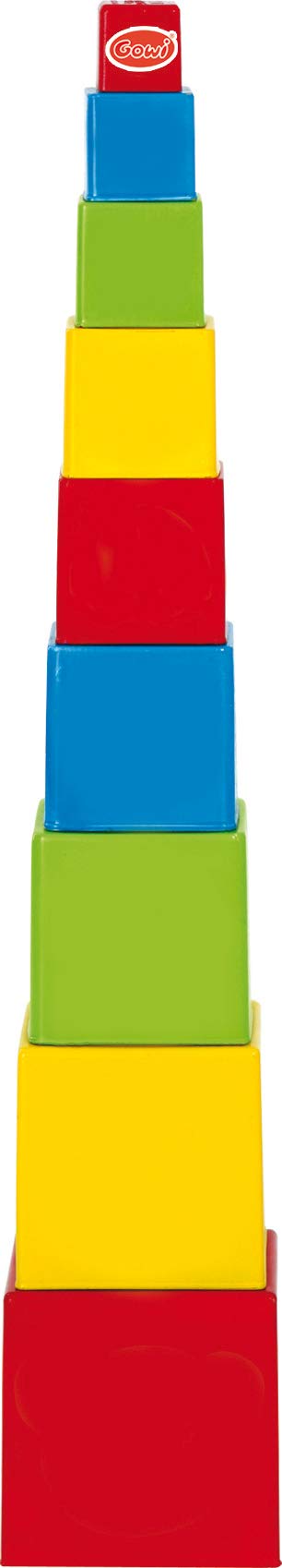 Gowi Toys Colourful Square Pyramid Stacker - Stacking Blocks