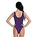 CHICTRY Women One Piece See-Through High Cut Swimsuit Mesh Leotard Bodysuit Dark Purple One Size