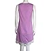 Women Summer Sleeveless Tank Dress Loose Lace Crochet Swing T-Shirt Dress Beach Sundress Purple