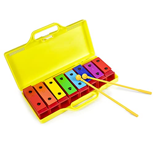 ENNBOM 8 Notes Chromatic Xylophone Glockenspiel Resonator Bells with Yellow Case Pricepulse