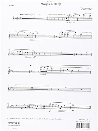 Mary S Lullaby Flute Chorale Rutter John 9780193858862 Amazon Com Books
