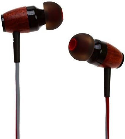 Symphonized drm red gray DRM Premium Genuine Wood In-ear Noise-isolating Headphones with Mic, Red/Gray - Image 3