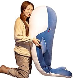 CHDGIOHA Large Blue Whale Plush Toy, Super Soft